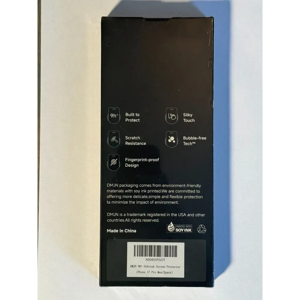 DMJN iPhone 17 Pro Max Screen Protector 2-Pack 9H+ Tempered Glass Brand New